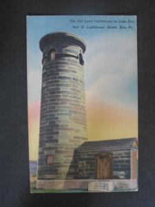 ERIE PA Land LIGHTHOUSE Old Postcard