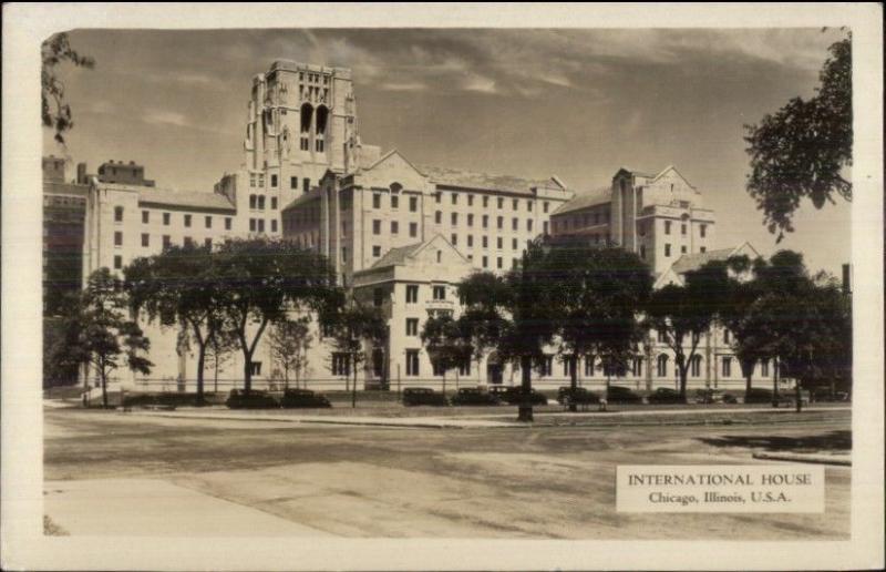 Chicago IL International House c1930s Real Photo Postcard