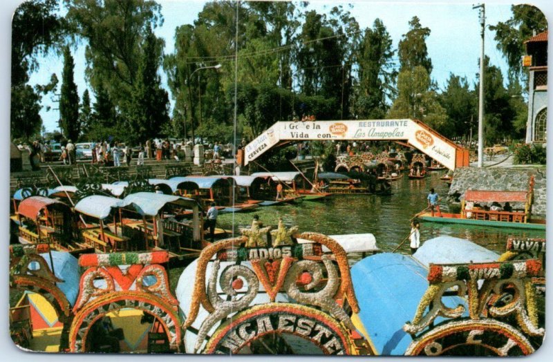 Postcard - The Main Boat Landing in Xochimilco - Mexico City, Mexico 