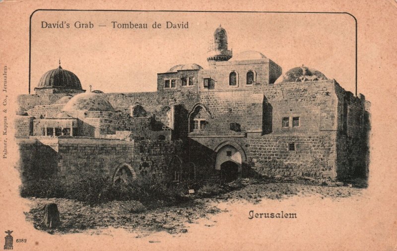 Vintage Postcard David's Grab Tombeau De David Cemetery in Jerusalem Israel 