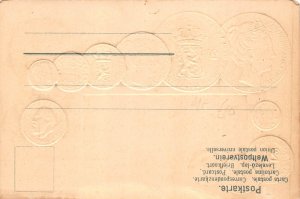 Netherlands Flag Coins embossed coinage postcard C314