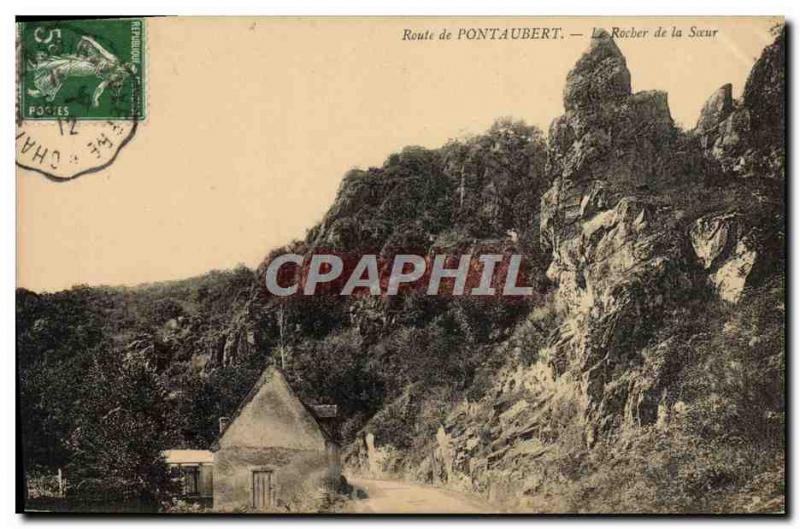 Old Postcard Pontaubert Road The Rock of Sister