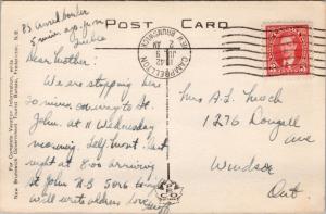 Restigouche River Interprovincial Bridge Matapedia QC Que c1942 Postcard D47