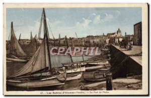 Old Postcard The D & # 39Olonne Sables The Port of Fishing Boat