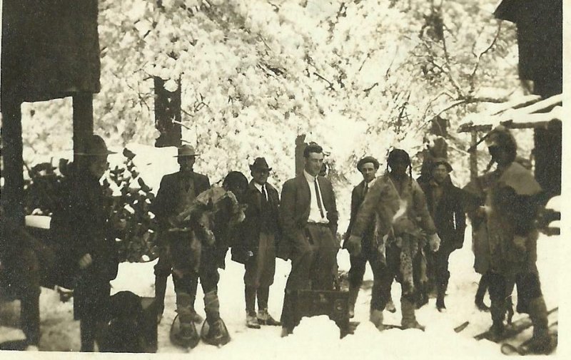 Riverside CALIFORNIA RP 1913 FILMING A MOVIE Scene FAKE INDIANS Snow FILM WOW!