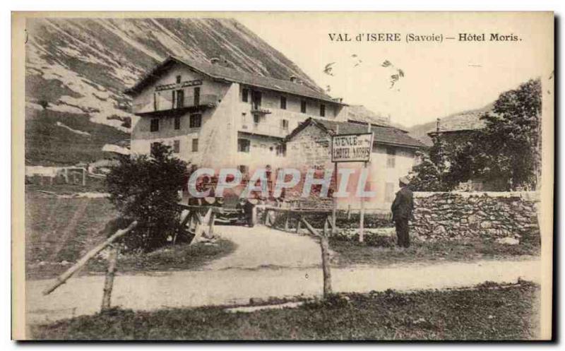 Old Postcard Val D & # 39Isere Hotel Moris Automotive