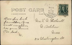 Onset Cape Cod MA Cottage CRISP 1907 Real Photo Postcard