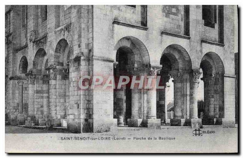 Old Postcard Saint Benoit sur Loire Loiret Basilica Porch