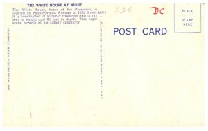 Washington DC  White House at Night