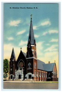 c1940s St. Aloysius Church, Nashua New Hampshire NH Unposted Postcard 