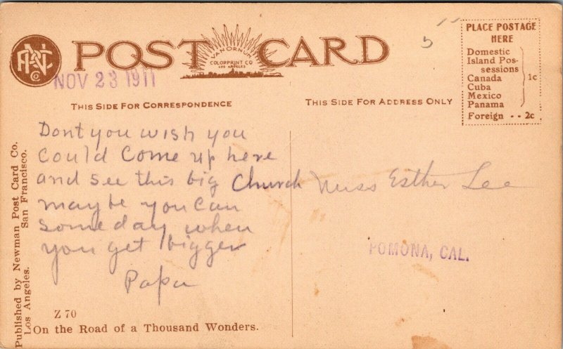 Vtg 1910s Santa Barbara Mission California CA Postcard