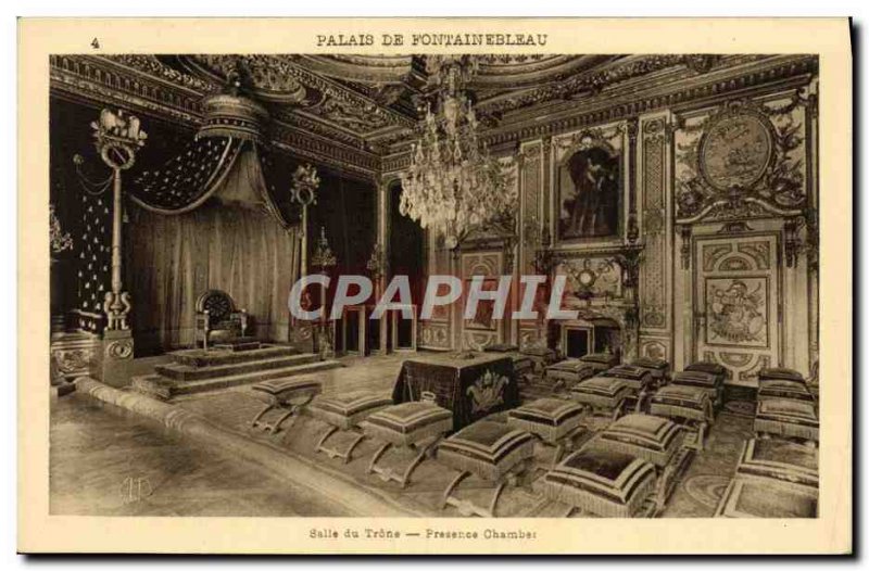 Old Postcard Palais De Fontainebleau Room Du Trone