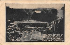 F63/ Olmsted Falls Ohio Postcard c1910 Reflection L.S. Railroad Bridge 8