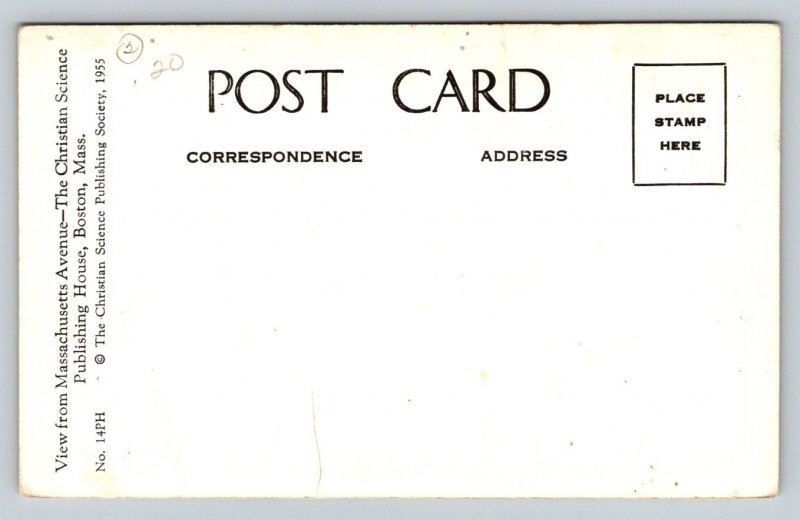 RPPC  1955  Mass Ave.  Boston  Massachusetts   Postcard