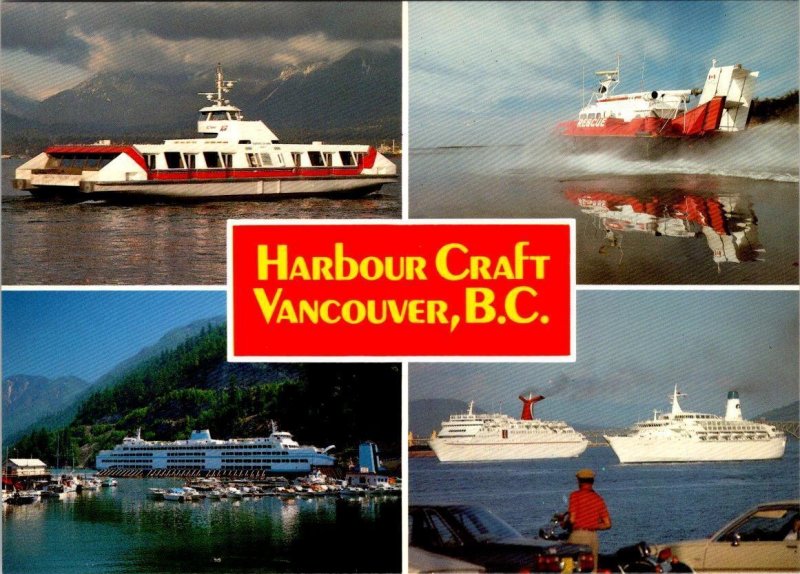 Vancouver, Canada HARBOUR CRAFT Sea Bus~Rescue & Cruise Ships~Ferry 4X6 Postcard