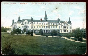 dc1622 - ROBERVAL Quebec Postcard 1907 Lake St. John Hotel