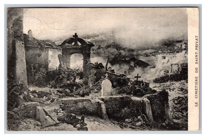 WW1 Battle at Cemetery of Saint-Privat near Metz France DB Postcard U25