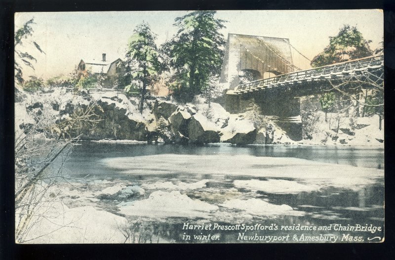 Amesbury/Newburyport, Massachusetts/MA/Mass Postcard, Chain Bridge