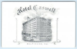 BALTIMORE, Maryland MD ~ Early View HOTEL CASWELL c1910s   Postcard