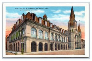 Spanish Cabildo New Orleans Louisiana LA UNP Linen Postcard Y6