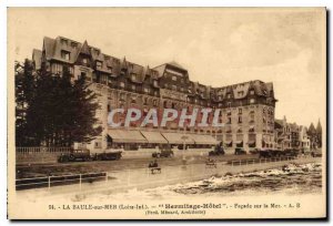 Old Postcard La Baule Sea Loire Inf Hermitage Hotel Facade Sea