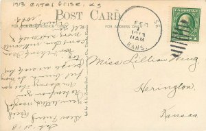 1913 Enterprise Kansas Smokey Hill Dam occupation RPPC Postcard 25-11905