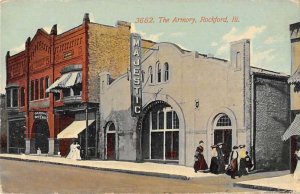 Rockford Illinois The Armory Vintage Postcard AA43699