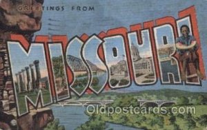 Greeting Missouri, USA Large Letter State, States 1948 some roundness on corn...