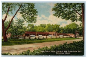 1952 New Salem Lodge Entrance New Salem State Park Petersburg Illinois Postcard