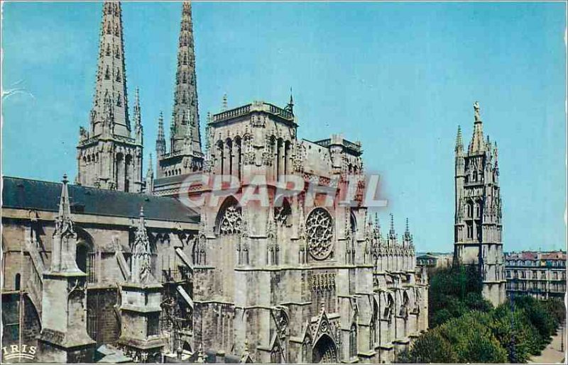 Modern Postcard Bordeaux Gironde Cathedrale St. Andre and Pey Berland Tower