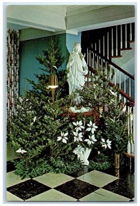 c1960 Marble Statue Our Lady Cenacle Foyer Retreat House St. Louis MO Postcard