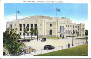 Canada Winnipeg Auditorium Manitoba Linen Postcard 03.62