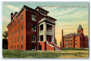 1913 Lutheran Academy Dormitory Exterior Building Albert Lea Minnesota Postcard