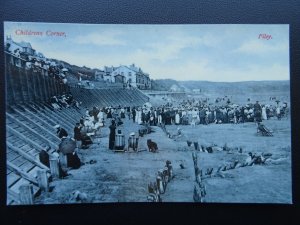 Yorkshire FILEY Beach & Childrens Corner c1906 Postcard by J.T. Sokell of Filey