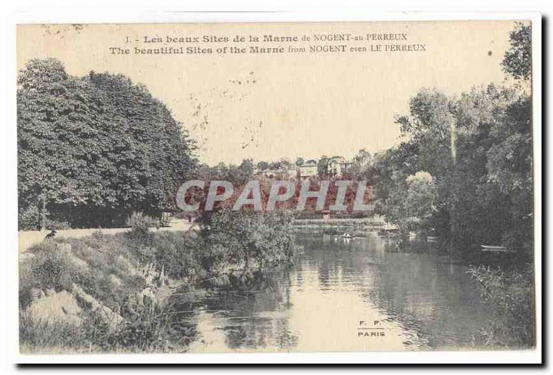 Old Postcard Beautiful Marne sites Nogent le Perreux