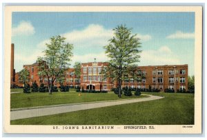 c1940 St. John's Sanitarium Exterior Building Springfield Illinois IL Postcard