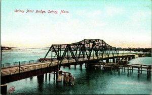 Quincy Point Bridge Quincy Massachusetts MA UNP Unused DB Postcard C3