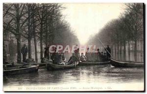 Old Postcard From Paris Floods Avenue Montaigne