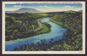 Norfolk and Western Railway Along the New River Postcard 