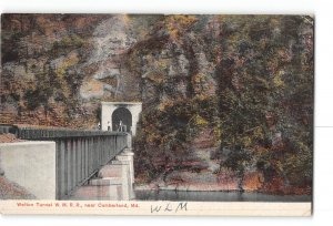 Cumberland Maryland MD Postcard 1909 Walton Tunnel W.M.R.R. Railroad Bridge