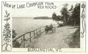 1910 Red Rocks Lake Champlain Burlington, VT. Postcard P92 