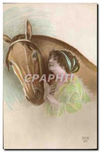 Old Postcard Horse Riding Equestrian Woman