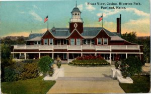 Postcard ME Portland Front View Casino Riverton Park RPO C.1910 J1