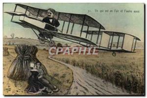 Old Postcard Jet Aviation Man