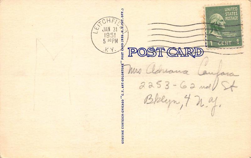 Louisville's Service Club, Louisville, Kentucky, Early Postcard, Unused