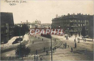 Postcard Old Winterthur Train Station Square