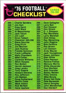 1976 Topps Football Card Checklist #265-396 sk4672