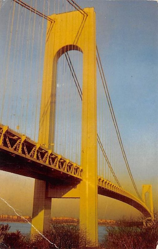The Verrazano Narrows Bridge connecting Brooklyn & Staten Island, New York US...
