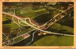 Pennsylvania Turnpike Aerial View Of New Stanton Viaduct and Interchanges 195...