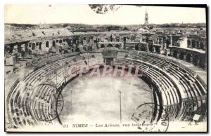 Postcard Old Nimes Les Arenes view inside